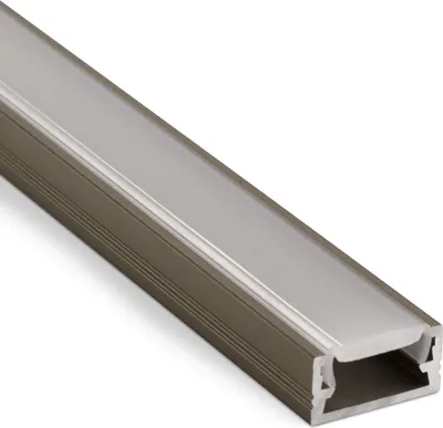 Produktbild von 10 Stück LED Profil-11 Edelstahloptik 2000 x 14 x 7 mm mit klarer Abdeckung für LED Streifen Aluminiumprofil Stripes von SOTECH