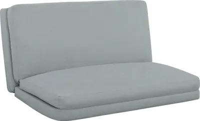 Image de HOMCOM Canapé lit convertible 2 places, canapé de sol, matelas pliable en 4 parties, tissu aspect lin, longueur 137 cm, charge 240 Kg, pour salon chambre et bureau, gris clair