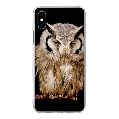 Produktbild von MuchoWow® Handyhülle Schutzhülle Hülle für iPhone Xs Eule - Vogel - Schwarz Silikon Softcase Handy Hülle - Handytasche