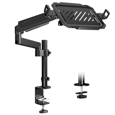 Produktbild von Monitorarm mit Laptophalterung für 17–32 Zoll Monitor und 12–17 Zoll Notebook, VESA 75x75/100x100 mm, bis 9 kg