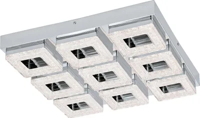 Produktbild von EGLO LED Deckenleuchte Fradelo, Deckenlampe, Wohnzimmerlampe aus Metall und Kunststoff in Chrom, Kristall in Klar, Schlafzimmerlampe, warmweiß, 44 cm