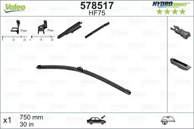 Produktbild von VALEO HYDROCONNECT Scheibenwischer Wischblatt für FORD S-MAX (WA6) Rahmenlos 750mm