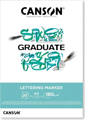 Image de CANSON Bloc d'étude GRADUATE LETTERING MARKER DIN A3 blanc 20 feuilles
