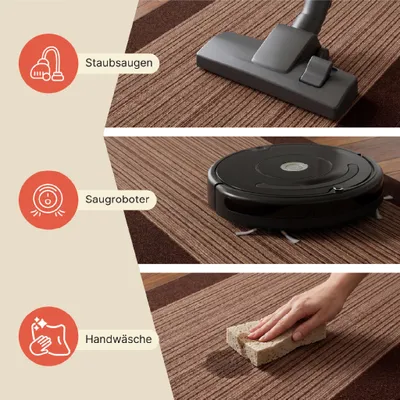 Obrázek produktu pro Tapiso Runner Protiskluzový moderní hnědý obývací pokoj 80 x 110