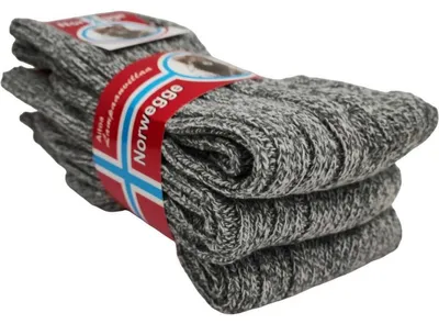 Produktbild von 3 Paar Wintersocken Woll-Socken Strick, Grau/39-42