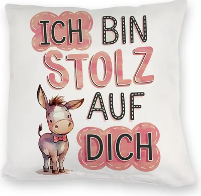 Produktbild von Ich Bin Stolz Auf Dich Kuschelkissen mit Esel
