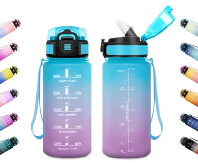 Immagine prodotto di Bottiglia per bevande da 500 ml, marca JAPORIA, a prova di perdite, borraccia sportiva con cannuccia