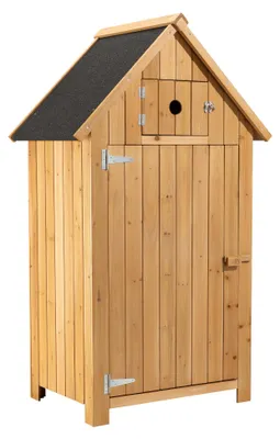 Produktbild von Wiltec Gartenhaus schmal aus Fichtenholz mit Bitumendach 770x540x1370mm für Garten, Terrasse & Balkon Gerätehaus Geräteschuppen Holzhaus Werkzeugschrank