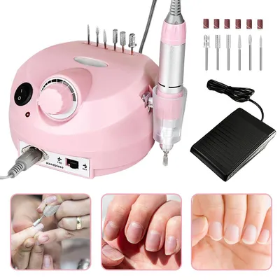 Produktbild von Speed Elektrische Nagelfräser Set,Elektrische Nagelfeilen Set 30000 u/Min,manikure-sets,Persönliche DIY-Maniküre für Gelnägel Nagelfeile (Rosa)