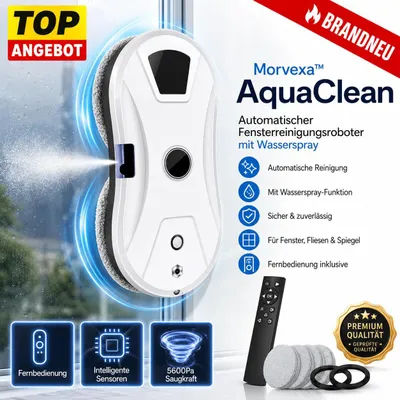 Produktbild von Morvexa™ AquaClean KI Fensterputzroboter Fensterreinigungsroboter
