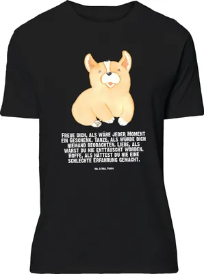 Produktbild von Mr. & Mrs. Panda Größe XL T-Shirt Corgie - Schwarz - Geschenk, Lebensfreude, Hund, Spruch, Lebensfroh, Sprüche, Shirt, Tshirt, mit