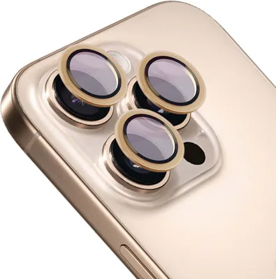 Produktbild von Bizon Glass Snap Lens Apple iPhone 16 Pro / 16 Pro Max beiger Rahmen