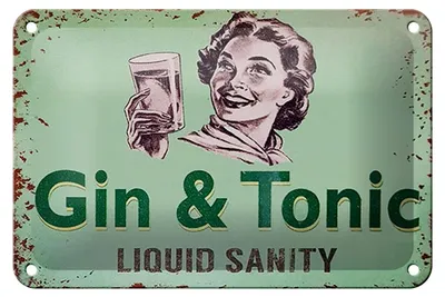 Produktbild von Blechschild Alkohol 18x12cm Gin & Tonic liquid sanity