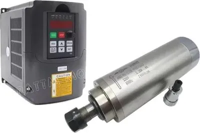 Obrázok produktu pre vodou chladený vretenový motor s výkonom 2,2 kW, upínadlo ER20, otáčky 24 000 ot/min, vreteno a VFD