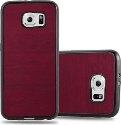 Immagine prodotto di Cadorabo custodia per telefono cellulare per Samsung Galaxy S6 in rosso Custodia protettiva Custodia Cover TPU silicone