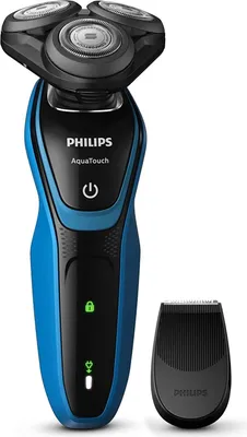Produktbild von Philips AquaTouch S5050/04, Rotationstrasierer, Schwarz, Blau, Wechselstrom/Batterie, Nickel-Metallhydrid (NiMH), 8 h, 0,1 W