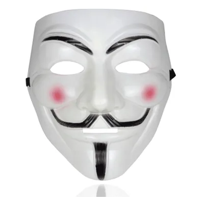 Produktbild von Vendetta Maske als Kostüm Accessoire für Damen & Herren, Kinder & Erwachsene an Anonymous Halloween & Fasching & Karneval