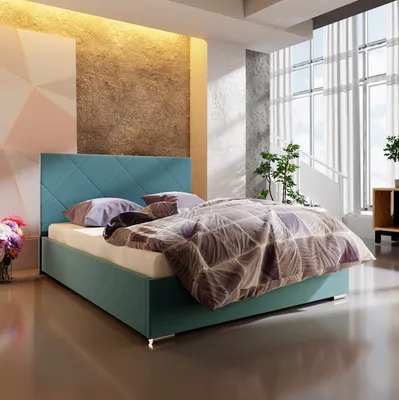 Obrázek produktu pro Manželská postel s úložným prostorem FLEK 5 - 180x200, modrá