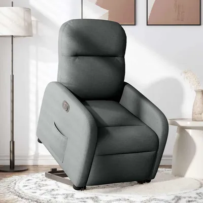 Immagine prodotto di Poltrona Alzapersona Reclinabile Elettrica Grigio Scuro Tessuto