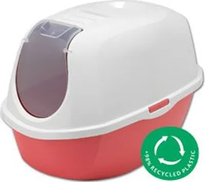 Image de Litière couverte SMART CAT pour chat, couleur corail