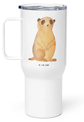 Produktbild von Mr. & Mrs. Panda thermosbecher Erdmännchen - Weiß - Geschenk, Reisen, Kaffee-to-go-Becher, Teetasse, Afrika, Spruch, Thermobecher, Trinkgefäß, Roadtrip, Traveling