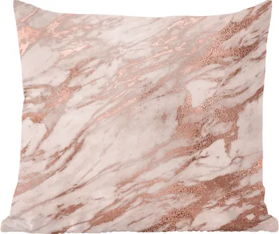Produktbild von MuchoWow® Zierkissen Sofakissen Wohnzimmer Dekokissen 45x45 cm Marmor - Rose - Gold - Rosa - Schlafpolster - Polster für das Sofa