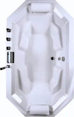 Produktbild von CARIBIA  Badewanne Barbados 200x115 Wasserfall Armaturset, Füße, Ablaufgarnitur und 2x Kopfkissen GRATIS