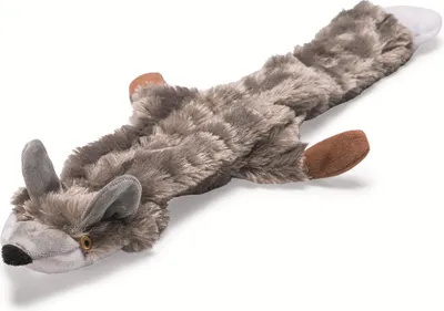 Image de Beeztees Flatino renard - Jouet pour chien - gris - 30x13x2,5 cm