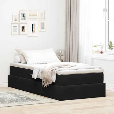 Image de Maison Exclusive - Lit coffre avec matelas noir 90 x 200 cm, velours