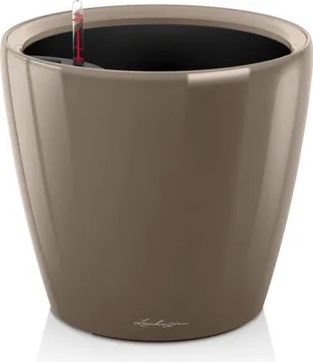 Obrázek produktu pro Květináč LECHUZA CLASSICO Premium LS 21 Taupe vysoký lesk | květináč se zavlažovacím systémem | vysoce lesklý povrch | Ø 22 x 20 cm | 16025