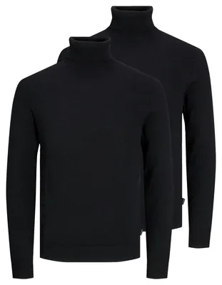 Produktbild von Jack & Jones 2er Pack Emil Knit Pullover Weicher Rollkragen Komfort, Vielseitiges Basic für jeden Tag, Dehnbares Material für Beweglichkeit