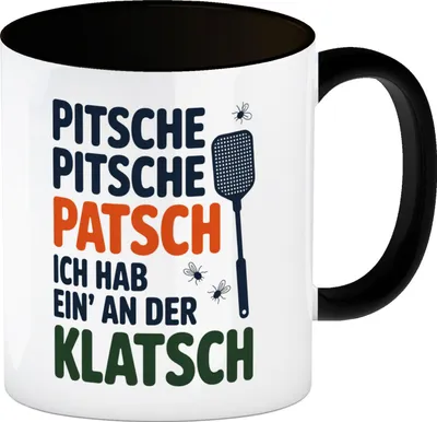 Produktbild von Fliegenklatsche Ich habe ein an der Klatsche Kaffeebecher in schwarz