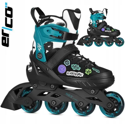 Obrázek produktu pro Nils Extreme NA2053A, dětské inline brusle s nastavitelnou velikostí a suchým zipem pro výměnu vložek | Inline brusle, dětské inline brusle | Růžové | Velikost M