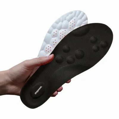 Image de Semelles orthopédiques réutilisables avec points de massage contre les douleurs plantaires - STEPEASE Noir 43 - 44