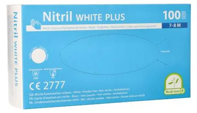 Immagine prodotto di 1000 Medi-Inn Guanti Medi-Inn® PS, nitrile senza polvere Bianco Plus bianco taglia M 93413