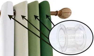 Produktbild von Kunststoffe Vorhängehalter (Klein) – 8 Stück, Durchsichtig, Kunststoff, Vorhängeformen, Falten