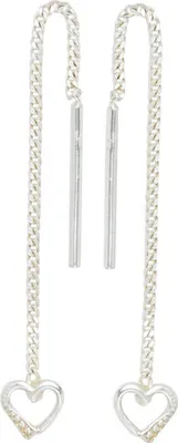 Produktbild von Durchzieher Ohrhänger Herz aus 925 Silber Ohrschmuck rhodiniert Damen