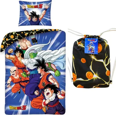 Produktbild von Dragon Ball Z Goku Bettwäsche Baumwolle Kopfkissen Bettdecke für 135x200cm