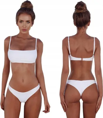 Immagine prodotto di Costume da bagno - bikini - da donna - due pezzi - per la spiaggia - bianco - taglia M - ideale per prendere il sole