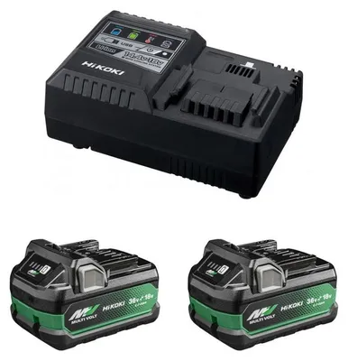 Image de Kit 2 batteries 36V 2,5Ah MultiVolt BSL36A18X + chargeur rapide 14,4V-18V HIKOKI UC18YSL3WHZ