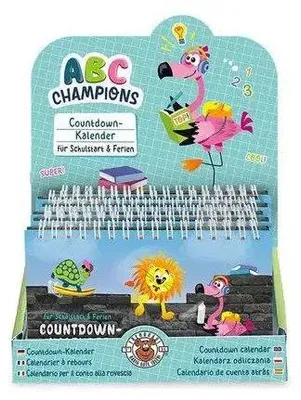 Produktbild von Countdown-Tischkalender ABC Champions, individuell einstellbar, Schulstart & Ferien, bunt