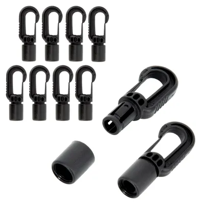 Produktbild von Dreamprint 100x Kunststoffhaken Haken für 8 mm geeignet Schwarz Karabinerhaken
