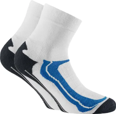 Produktbild von Rohner Basic Uni Quarter-Socken, 2er Pack - Quarter Sport, Baumwoll-Mix Weiß/Blau 39-42