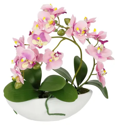 Immagine prodotto di Orchidea artificiale in vaso, 27 cm. Fiori artificiali, orchidea artificiale, Phalaenopsis