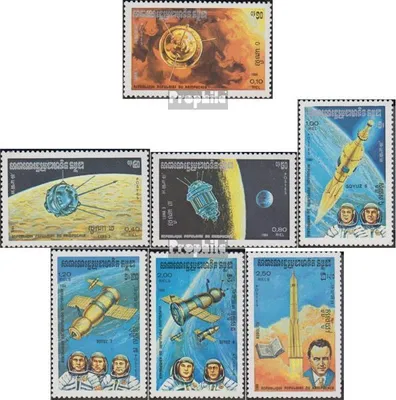 Produktbild von Briefmarken Kambodscha 1984 Mi 560-566 (kompl.Ausg.) postfrisch Raumfahrt