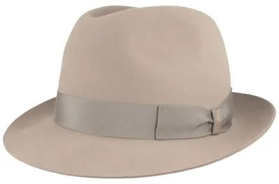 Borsalino edler Trilby Marengo aus Haarfilz mit Ripsband in grau