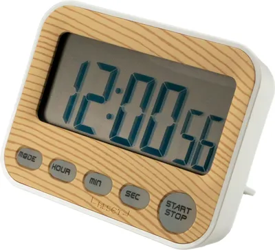 Immagine prodotto di Intirilife Timer digitale in MARRONE - Timer da cucina timer breve timer per uova in legno con display LCD - cronometro timer da cucina sveglia timer da cucina