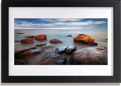 Produktbild von Bild 30x20 MDF-Rahmen Wandkunst Steine ​​Sea Landschaft