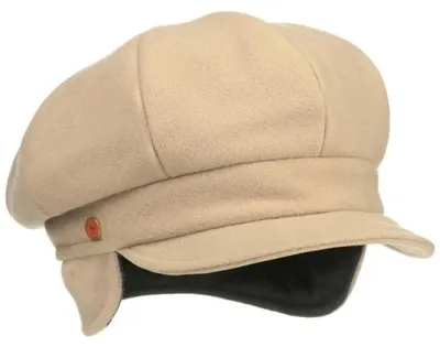 Mayser 8-teilige Ballonmütze Camilla Plus mit Ohrenklappen in beige
