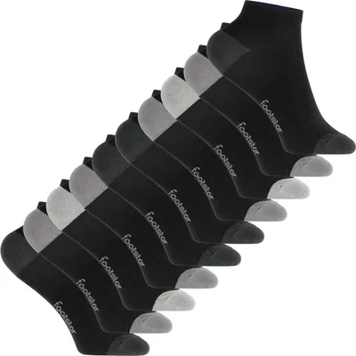 Produktbild von Footstar Kurze Baumwollsocken für Kinder (10 Paar) mit kontrastierender Ferse und Spitze - Grau